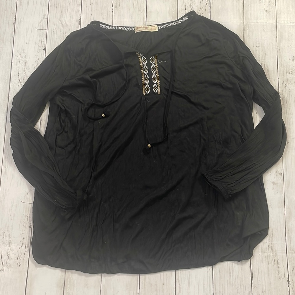 Women’s Faded Glory Black Long Sleeve Blouse- Size 2X